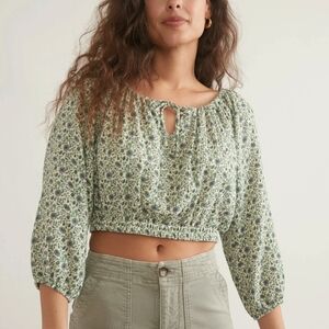 New Marine Layer, Tiana Double Cloth Cropped Blouse